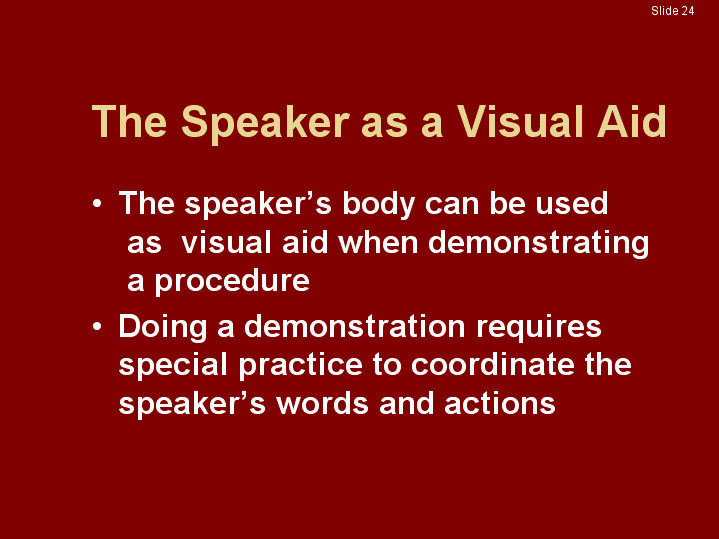The Speaker as a Visual Aid